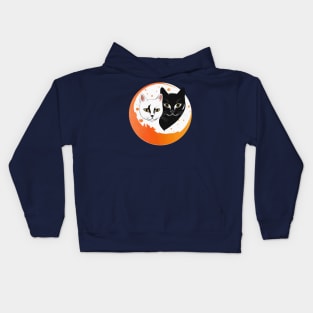 Handsome two cats in circle Kids Hoodie